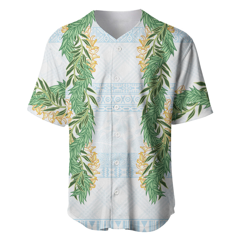 Hawai'i Paniolo Maile Twisted Lei Baseball Jersey Winter White LT7 White - Polynesian Pride