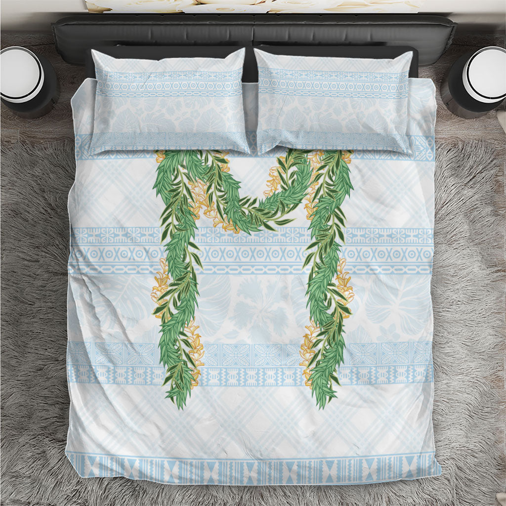 Hawai'i Paniolo Maile Twisted Lei Bedding Set Winter White LT7 White - Polynesian Pride