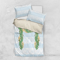 Hawai'i Paniolo Maile Twisted Lei Bedding Set Winter White LT7 US Twin 172cm x 218cm White - Polynesian Pride