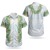 Hawai'i Paniolo Maile Twisted Lei Couples Matching Tank Maxi Dress and Hawaiian Shirt Winter White LT7 - Polynesian Pride