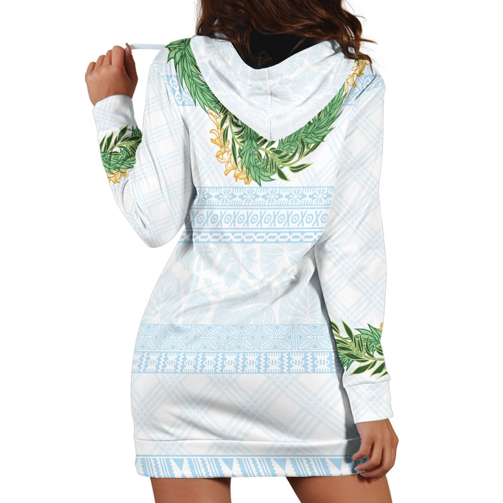 Hawai'i Paniolo Maile Twisted Lei Hoodie Dress Winter White LT7 - Polynesian Pride