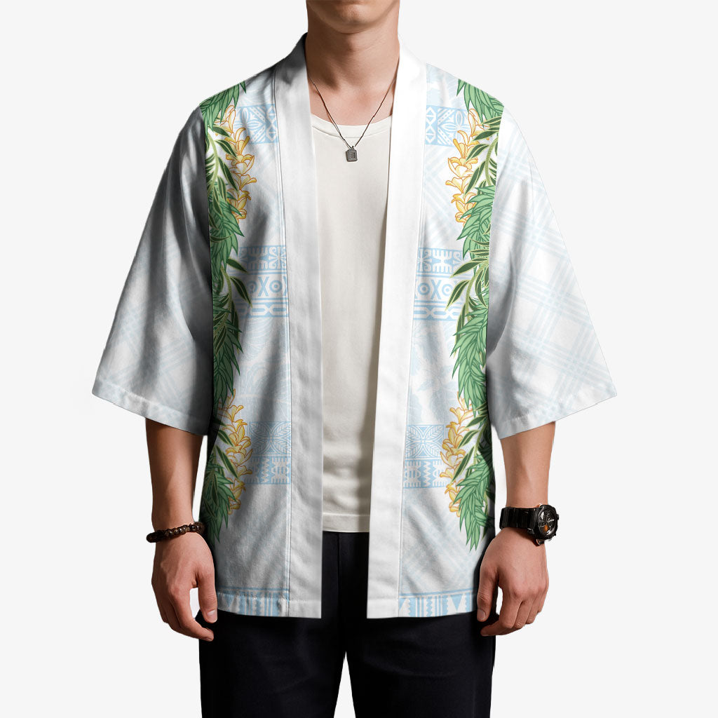 Hawai'i Paniolo Maile Twisted Lei Kimono Winter White LT7 - Polynesian Pride