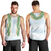 Hawai'i Paniolo Maile Twisted Lei Men Tank Top Winter White LT7 - Polynesian Pride