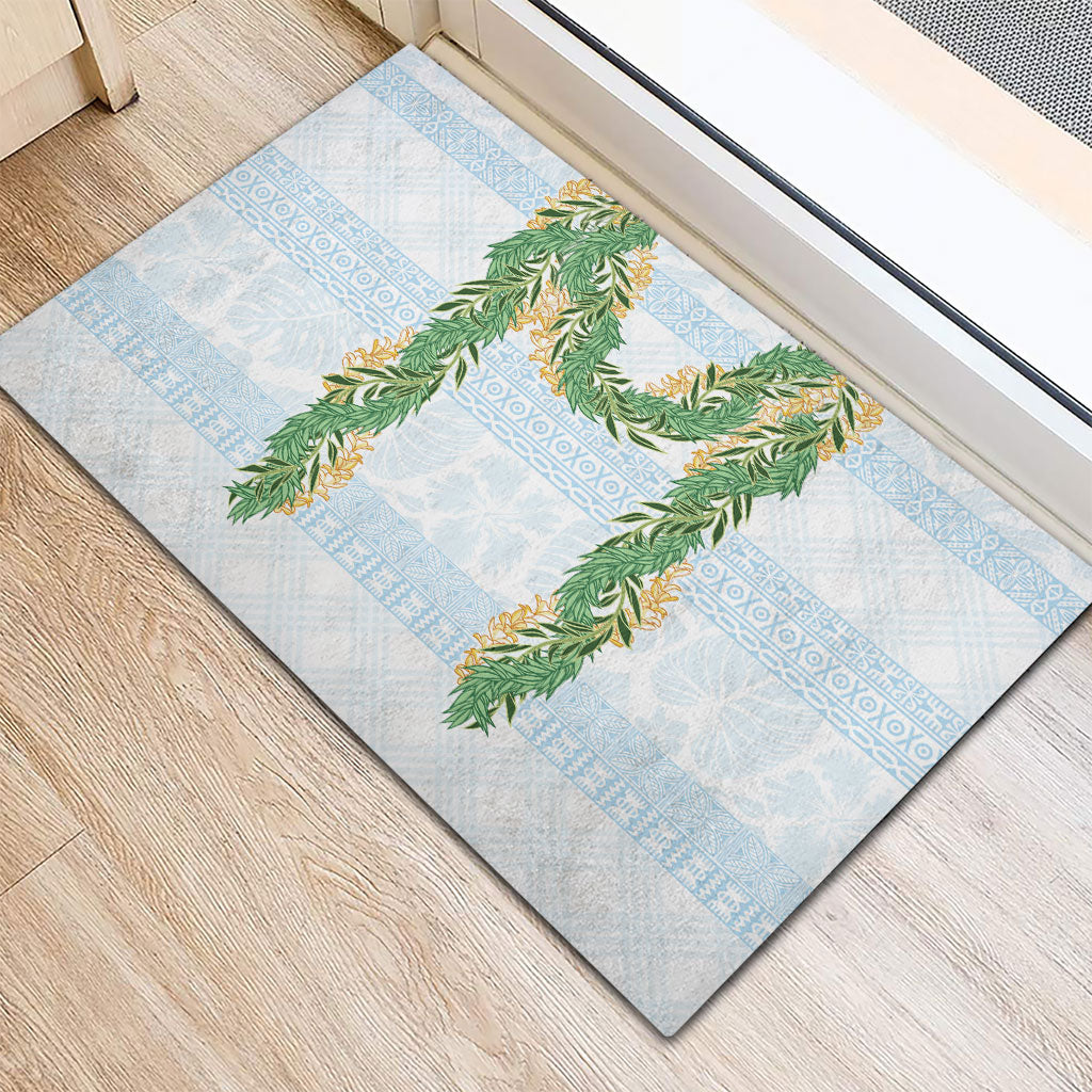 Hawai'i Paniolo Maile Twisted Lei Rubber Doormat Winter White LT7 - Polynesian Pride