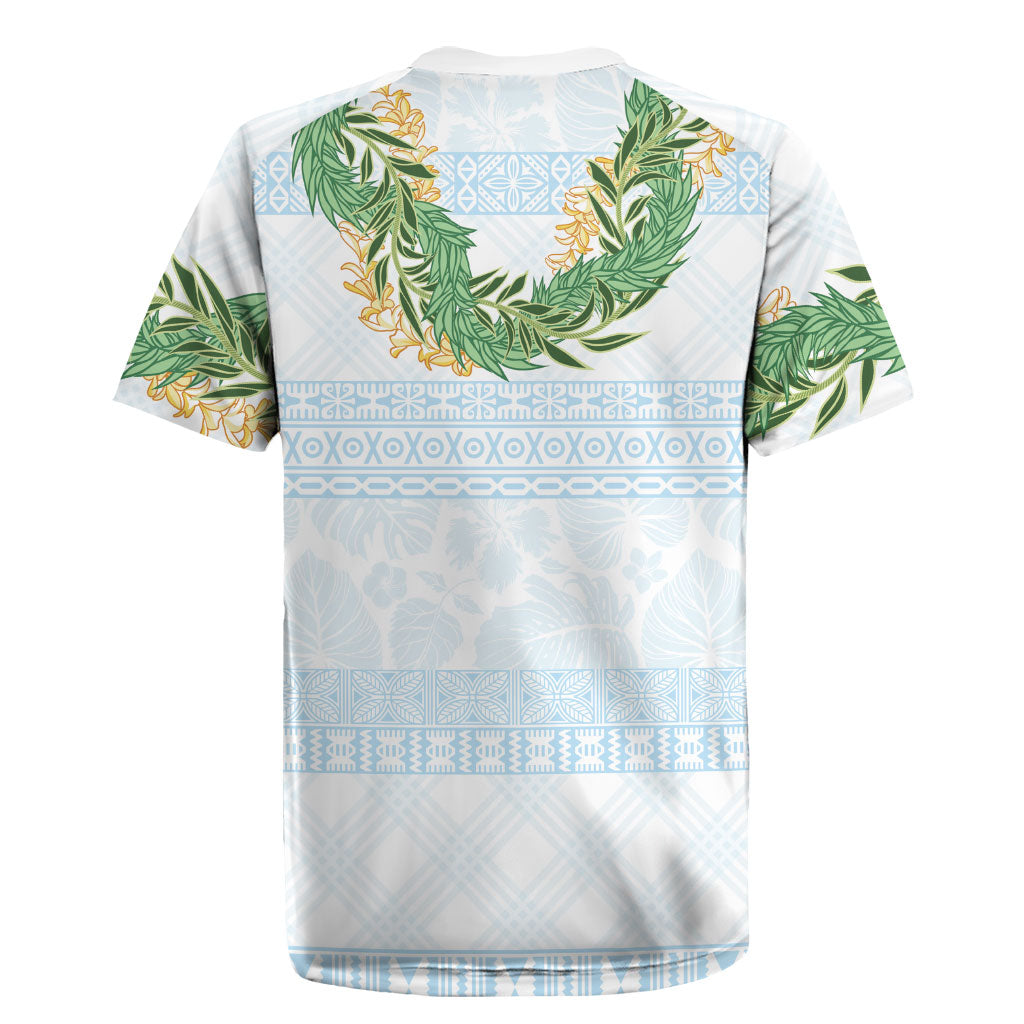 Hawai'i Paniolo Maile Twisted Lei Rugby Jersey Winter White LT7 - Polynesian Pride