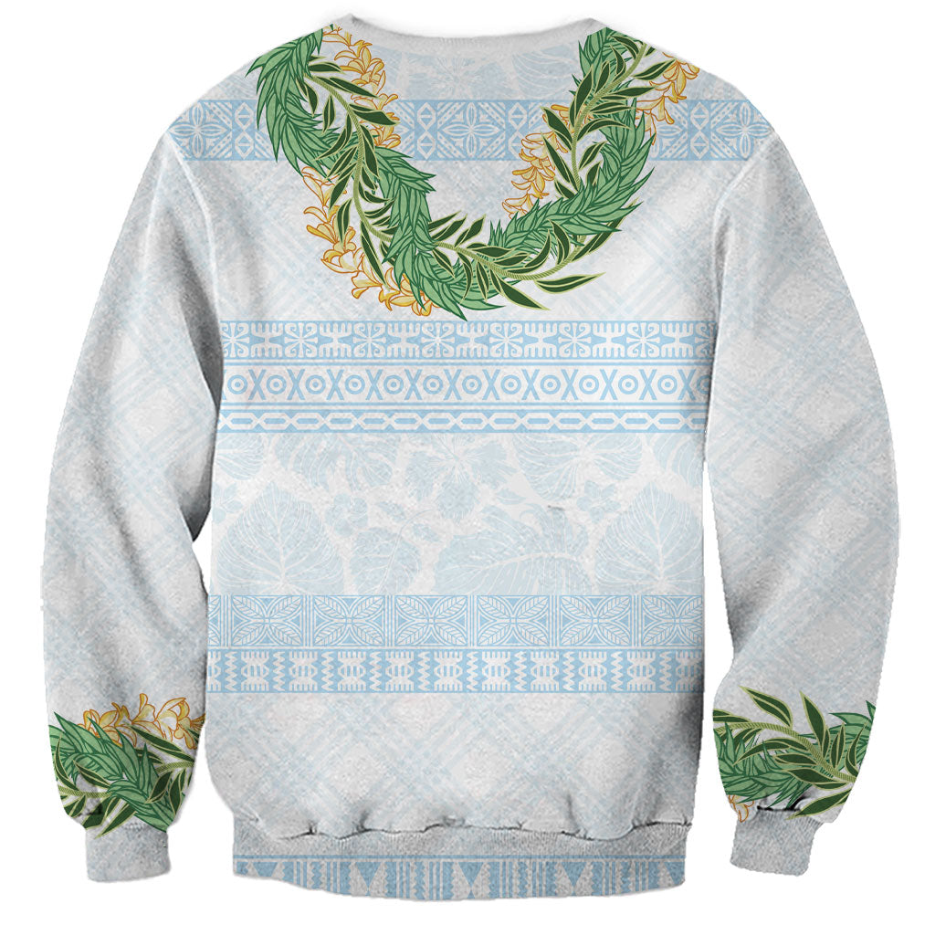 Hawai'i Paniolo Maile Twisted Lei Sweatshirt Winter White LT7 - Polynesian Pride