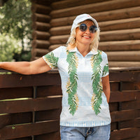 Hawai'i Paniolo Maile Twisted Lei Women Polo Shirt Winter White LT7 - Polynesian Pride