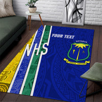 Personalised Fiji Natabua High School Area Rug Kaviti Tapa Mix Colors Proud NHS LT7 Blue - Polynesian Pride