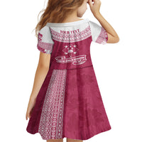 Personalised Fiji Adi Cakobau School Kid Short Sleeve Dress ACS Old Girls Lotus Mix Masi LT7 - Polynesian Pride