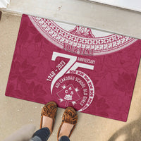 Personalised Fiji Adi Cakobau School Rubber Doormat ACS Old Girls Lotus Mix Masi LT7 - Polynesian Pride