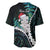 New Zealand Personalised Baseball Jersey Meri Kirihimete Kowhaiwhai Mix Paua Shell - Emerald