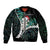 New Zealand Personalised Bomber Jacket Meri Kirihimete Kowhaiwhai Mix Paua Shell - Emerald