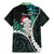 New Zealand Personalised Family Matching Mermaid Dress and Hawaiian Shirt Meri Kirihimete Kowhaiwhai Mix Paua Shell - Emerald