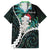 New Zealand Personalised Family Matching Short Sleeve Bodycon Dress and Hawaiian Shirt Meri Kirihimete Kowhaiwhai Mix Paua Shell - Emerald