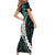 New Zealand Personalised Family Matching Short Sleeve Bodycon Dress and Hawaiian Shirt Meri Kirihimete Kowhaiwhai Mix Paua Shell - Emerald