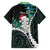 New Zealand Personalised Hawaiian Shirt Meri Kirihimete Kowhaiwhai Mix Paua Shell - Emerald