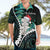 New Zealand Personalised Hawaiian Shirt Meri Kirihimete Kowhaiwhai Mix Paua Shell - Emerald