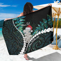 New Zealand Personalised Sarong Meri Kirihimete Kowhaiwhai Mix Paua Shell - Emerald