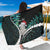 New Zealand Personalised Sarong Meri Kirihimete Kowhaiwhai Mix Paua Shell - Emerald