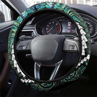 New Zealand Steering Wheel Cover Meri Kirihimete Kowhaiwhai Mix Paua Shell - Emerald
