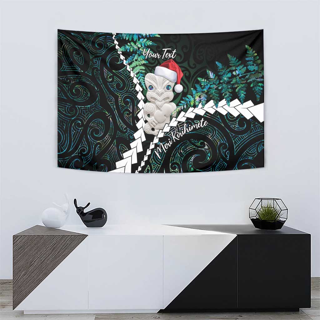 New Zealand Personalised Tapestry Meri Kirihimete Kowhaiwhai Mix Paua Shell - Emerald