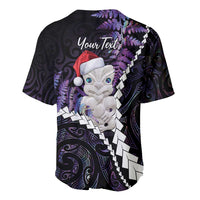 New Zealand Personalised Baseball Jersey Meri Kirihimete Kowhaiwhai Mix Paua Shell - Amethys