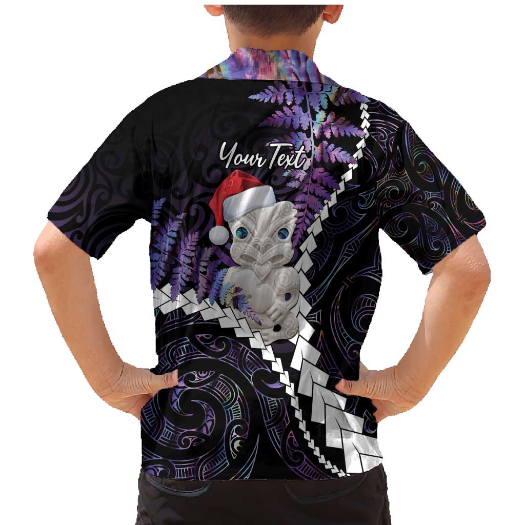 New Zealand Personalised Family Matching Mermaid Dress and Hawaiian Shirt Meri Kirihimete Kowhaiwhai Mix Paua Shell - Amethys LT7 - Polynesian Pride