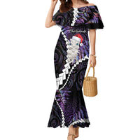 New Zealand Personalised Mermaid Dress Meri Kirihimete Kowhaiwhai Mix Paua Shell - Amethys LT7 Women Purple - Polynesian Pride