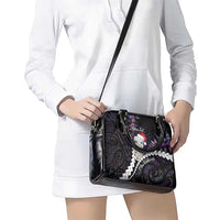 New Zealand Personalised Shoulder Handbag Meri Kirihimete Kowhaiwhai Mix Paua Shell - Amethys