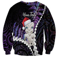 New Zealand Personalised Sweatshirt Meri Kirihimete Kowhaiwhai Mix Paua Shell - Amethys