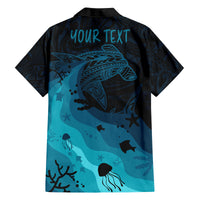 Polynesian Shark Family Matching Off Shoulder Maxi Dress and Hawaiian Shirt Under The Waves LT7 - Polynesian Pride