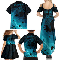 Polynesian Shark Family Matching Summer Maxi Dress and Hawaiian Shirt Under The Waves LT7 - Polynesian Pride