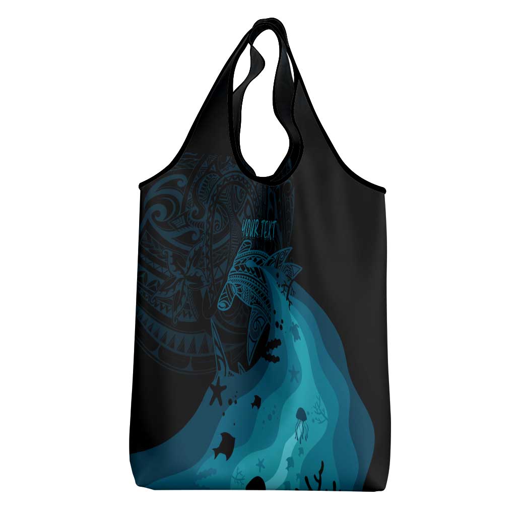 Polynesian Shark Grocery Bag Under The Waves