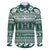 Hawaii Rainbow Warriors Christmas Family Matching Short Sleeve Bodycon Dress and Hawaiian Shirt Kakau Motifs LT7 Dad's Shirt - Long Sleeve Green - Polynesian Pride
