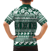 Hawaii Rainbow Warriors Christmas Kid Hawaiian Shirt Kakau Motifs LT7 - Polynesian Pride