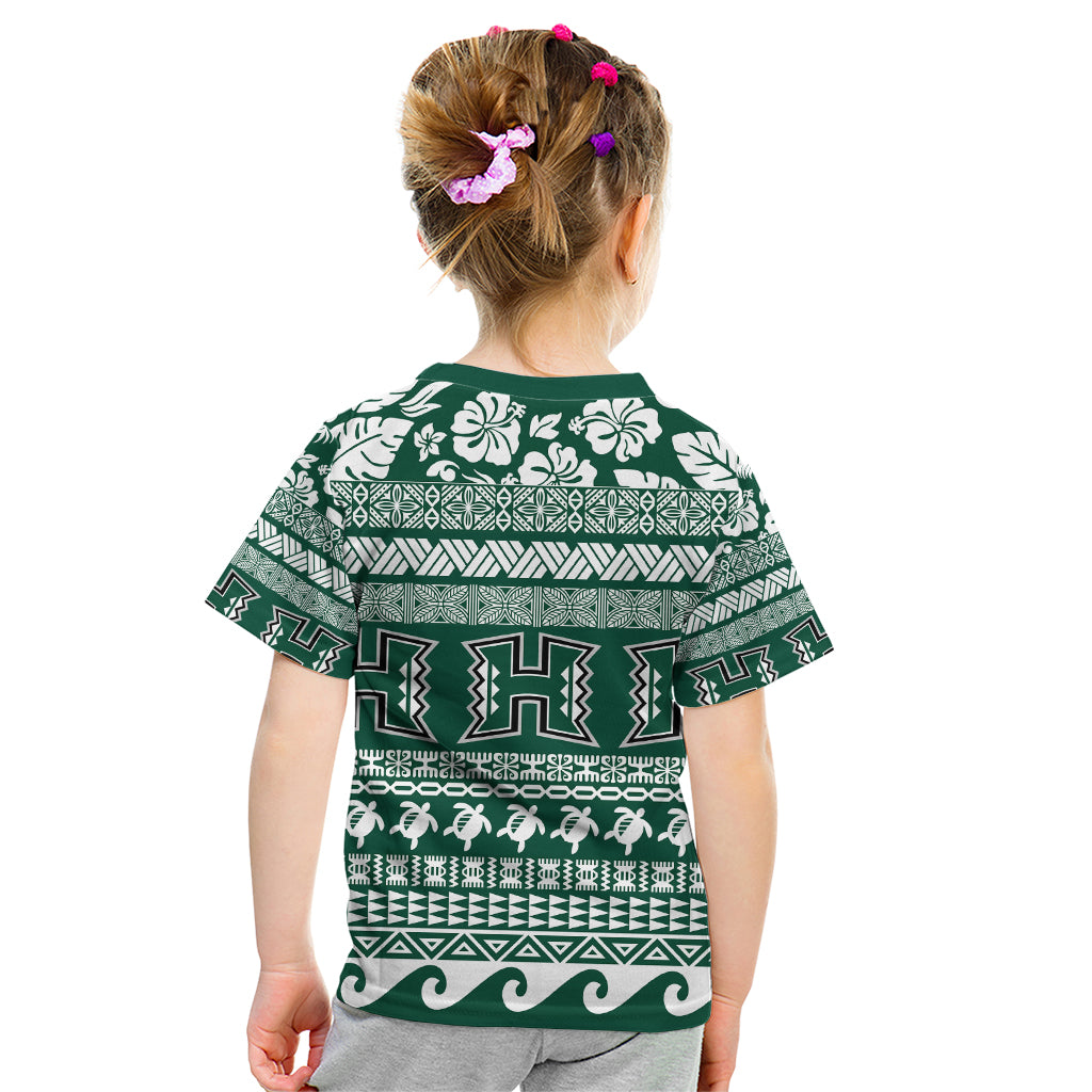 Hawaii Rainbow Warriors Christmas Kid T Shirt Kakau Motifs LT7 - Polynesian Pride