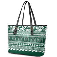 Hawaii Rainbow Warriors Christmas Leather Tote Bag Kakau Motifs LT7 - Polynesian Pride