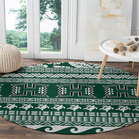 Hawaii Rainbow Warriors Christmas Round Carpet Kakau Motifs LT7 - Polynesian Pride