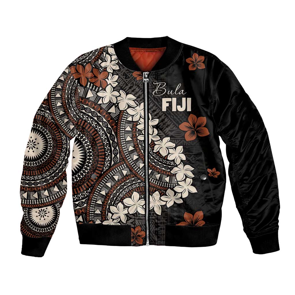 Bula Fiji Women's Day Bomber Jacket Classic Masi Tapa