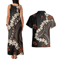 Bula Fiji Women's Day Couples Matching Tank Maxi Dress and Hawaiian Shirt Classic Masi Tapa