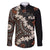 Bula Fiji Women's Day Family Matching Off The Shoulder Long Sleeve Dress and Hawaiian Shirt Classic Masi Tapa