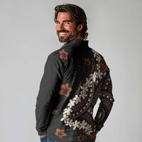 Bula Fiji Women's Day Long Sleeve Polo Shirt Classic Masi Tapa