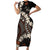 Bula Fiji Women's Day Short Sleeve Bodycon Dress Classic Masi Tapa