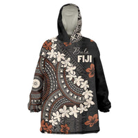 Bula Fiji Women's Day Wearable Blanket Hoodie Classic Masi Tapa