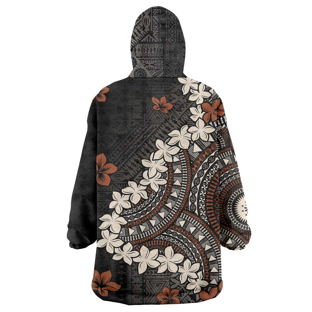 Bula Fiji Women's Day Wearable Blanket Hoodie Classic Masi Tapa