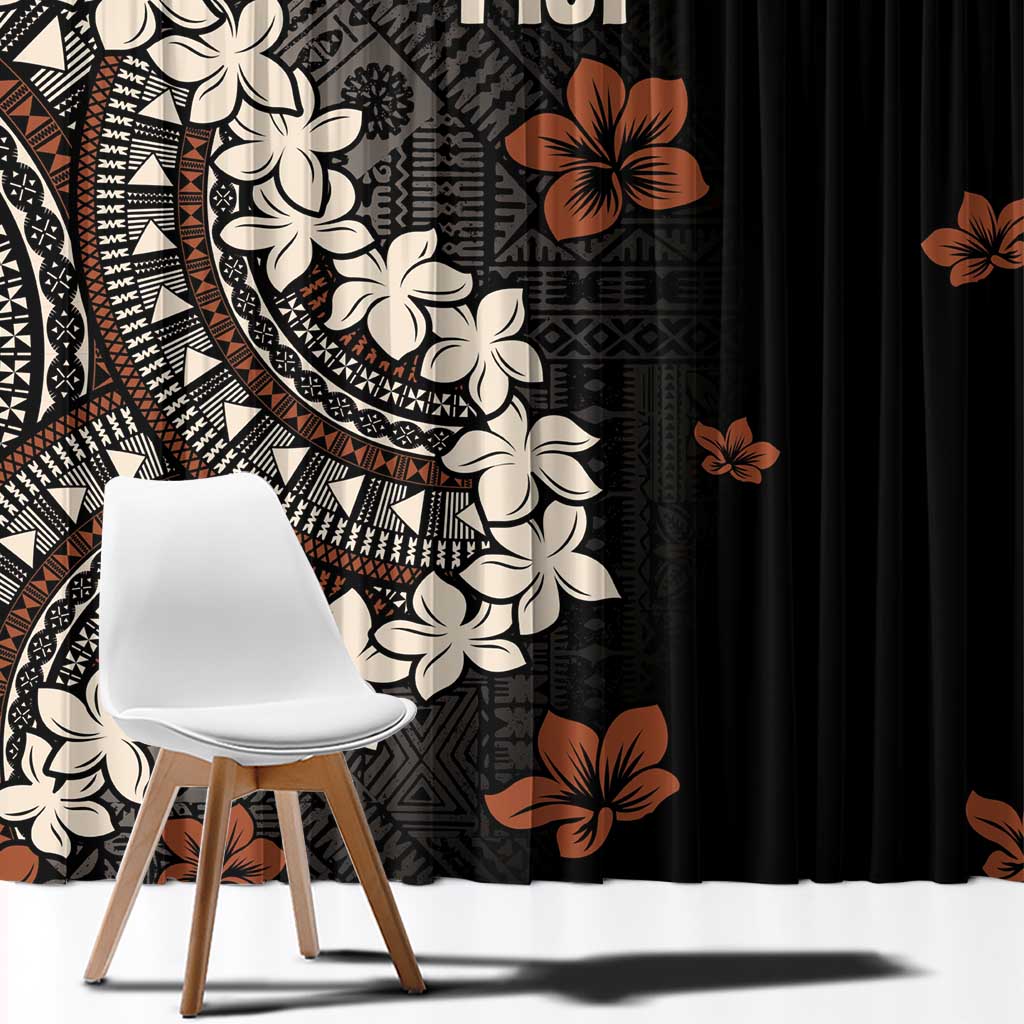 Bula Fiji Women's Day Window Curtain Classic Masi Tapa