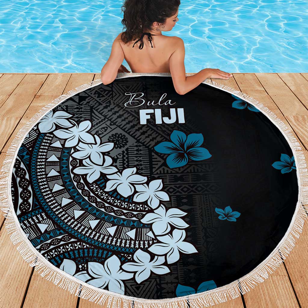 Bula Fiji Women's Day Beach Blanket Indigo Masi Tapa