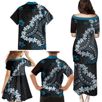 Bula Fiji Women's Day Family Matching Puletasi and Hawaiian Shirt Indigo Masi Tapa