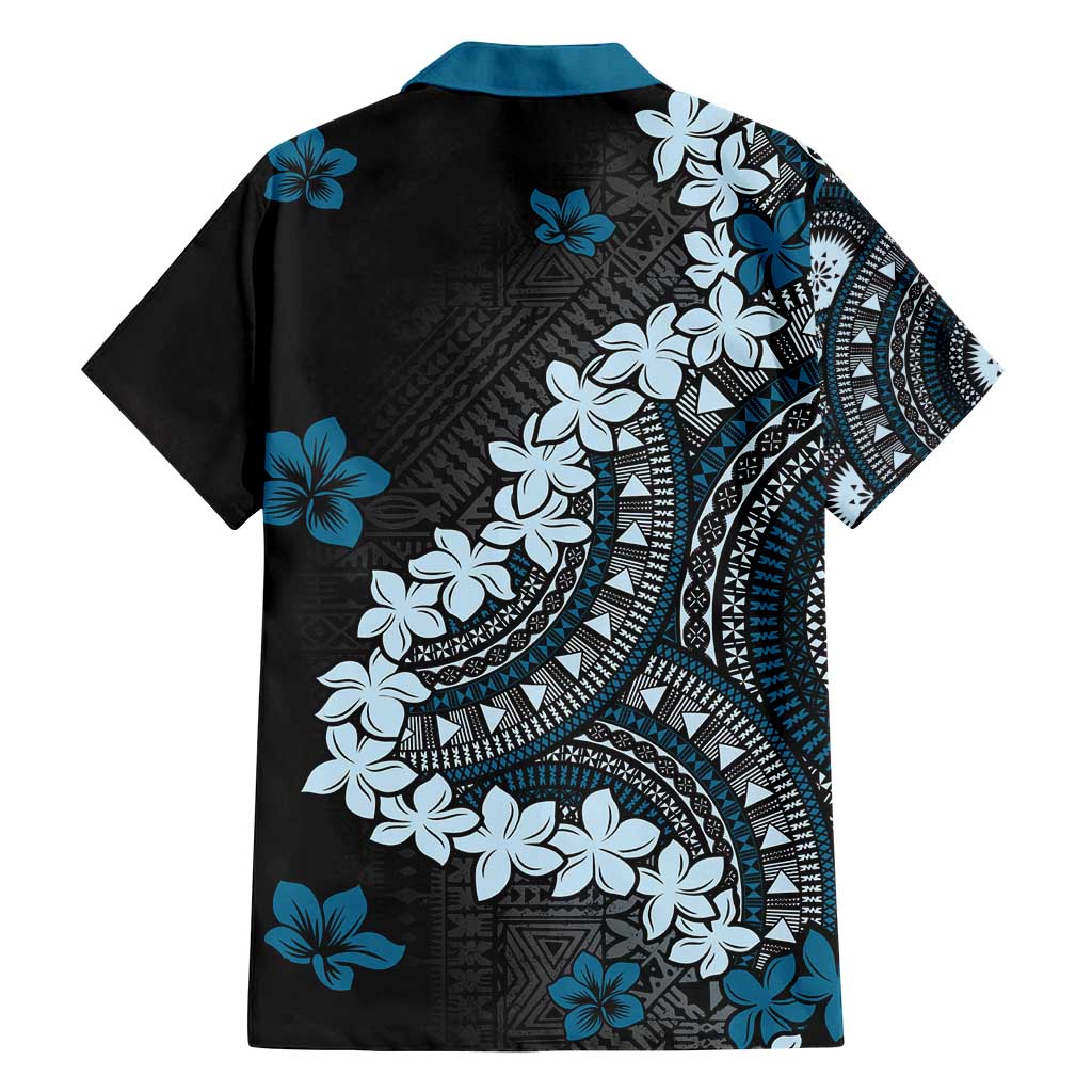 Bula Fiji Women's Day Family Matching Puletasi and Hawaiian Shirt Indigo Masi Tapa