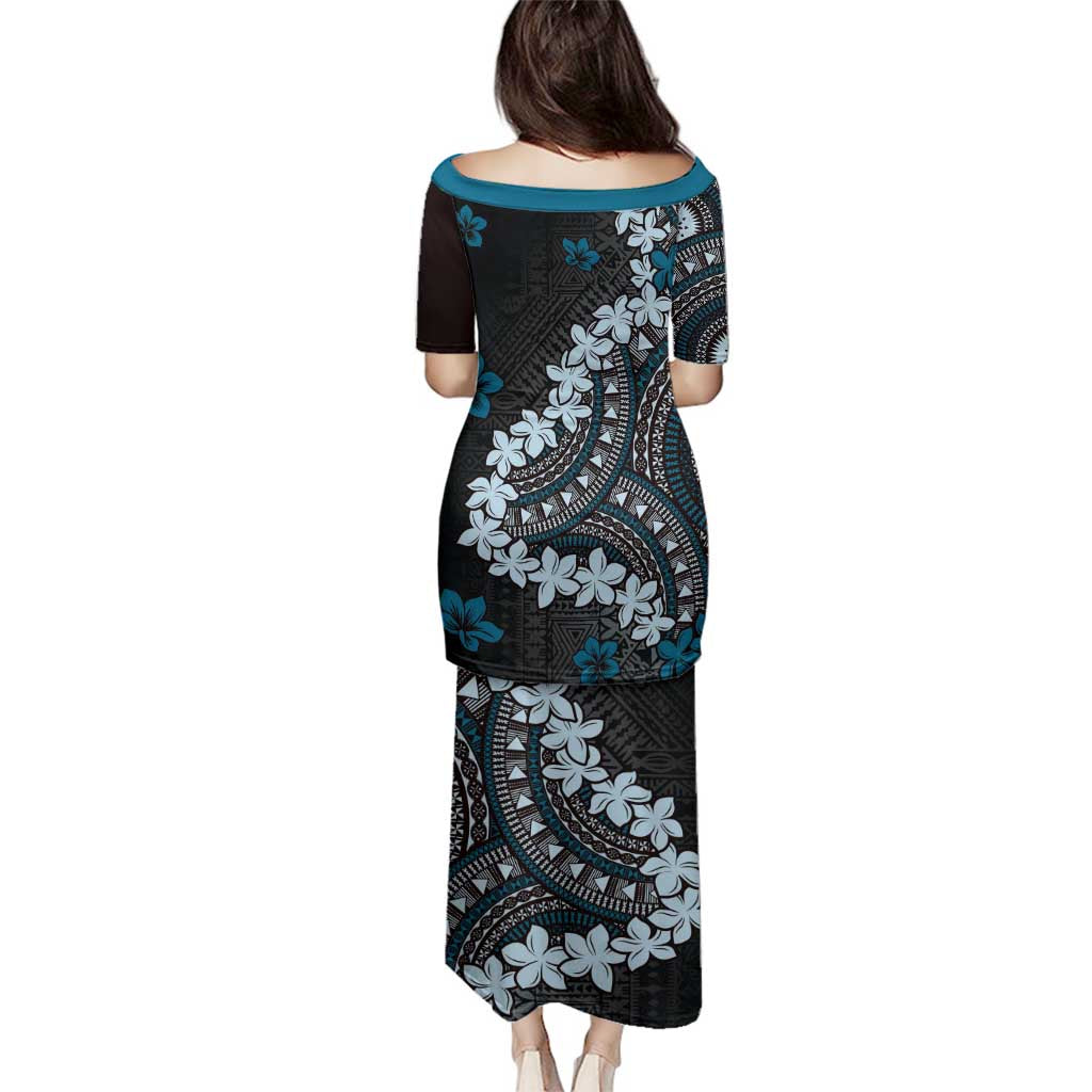 Bula Fiji Women's Day Family Matching Puletasi and Hawaiian Shirt Indigo Masi Tapa